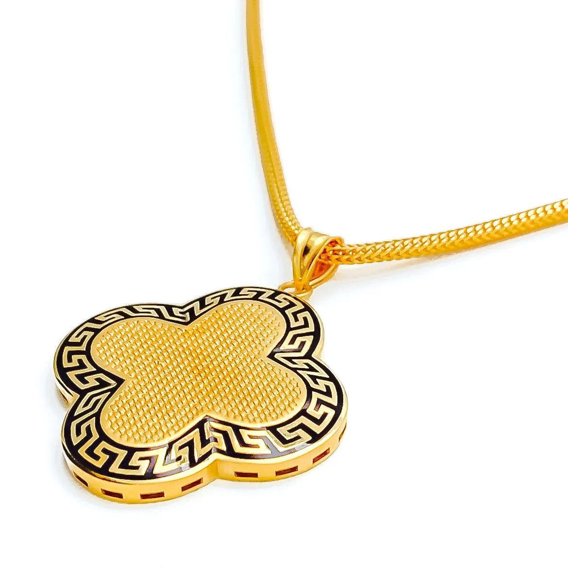 Brilliant Enamel 22k Gold Pendant