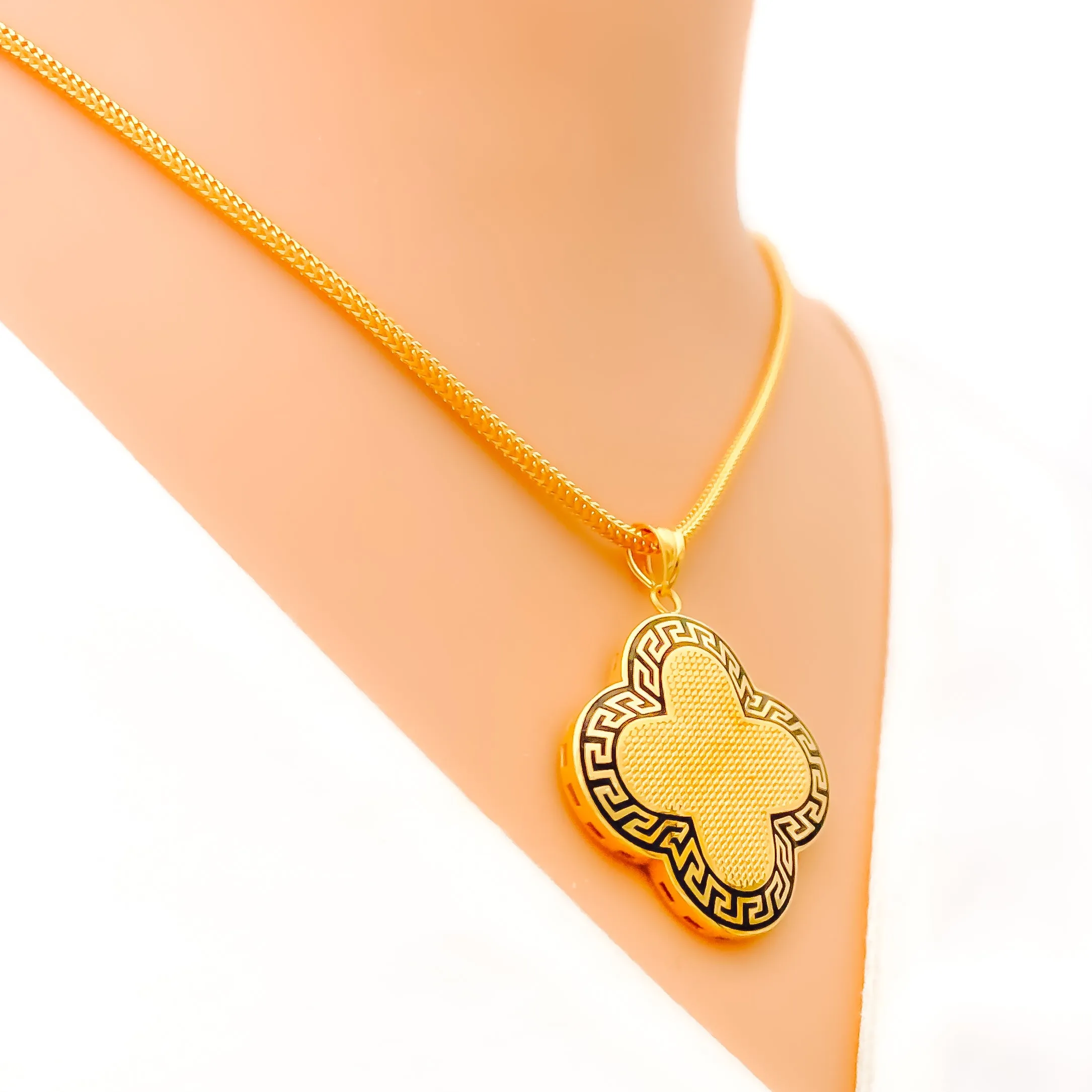 Brilliant Enamel 22k Gold Pendant