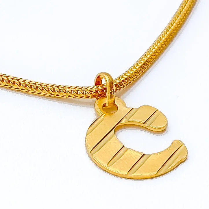 C 22k Gold Letter Pendant