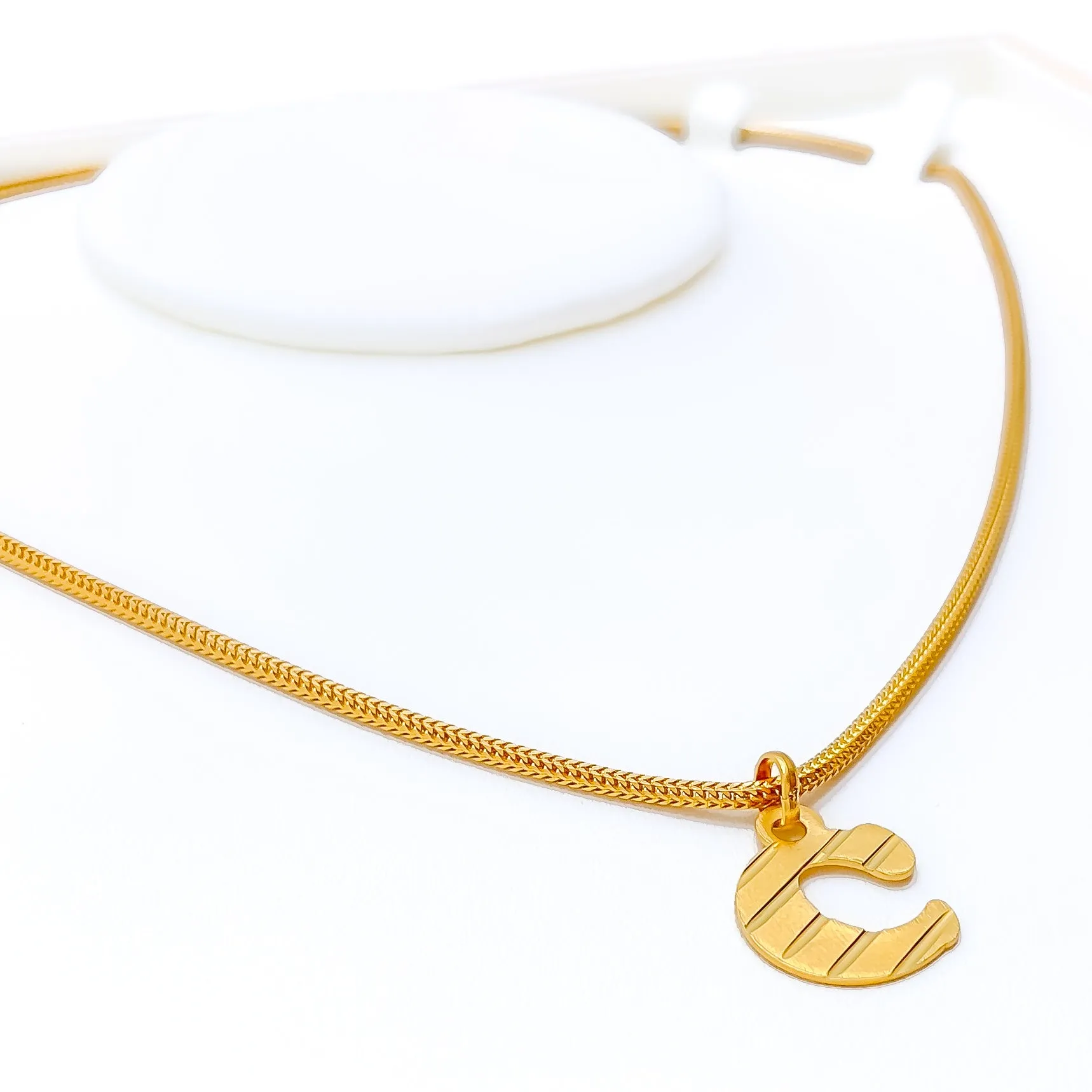 C 22k Gold Letter Pendant