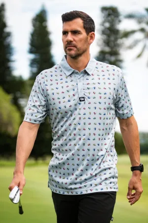 CA Premium Golf Shirt | Light Grey Lets Go Carting