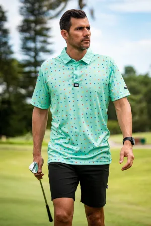 CA Premium Golf Shirt | Lime Green Paper Planes