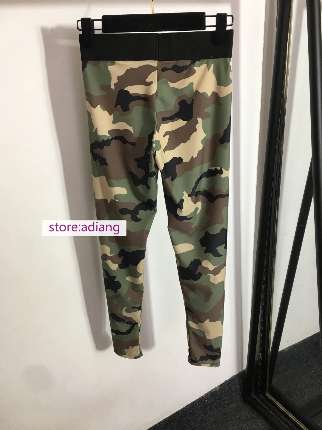 camouflage silm elastic vest tops pants suits sexy cool yoga sets women 2022 new