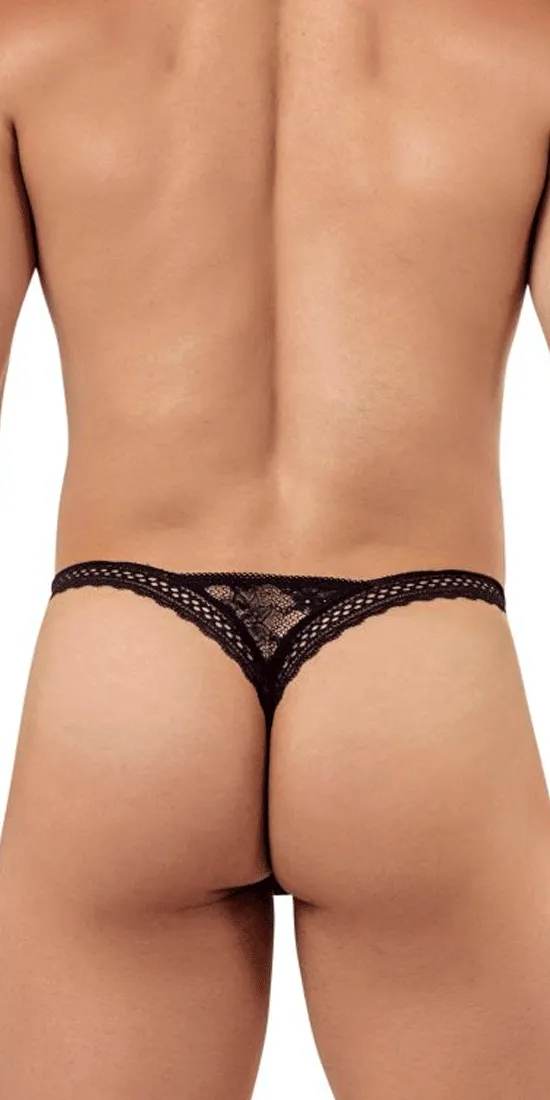 Candyman 99420 Double Lace Thongs Black