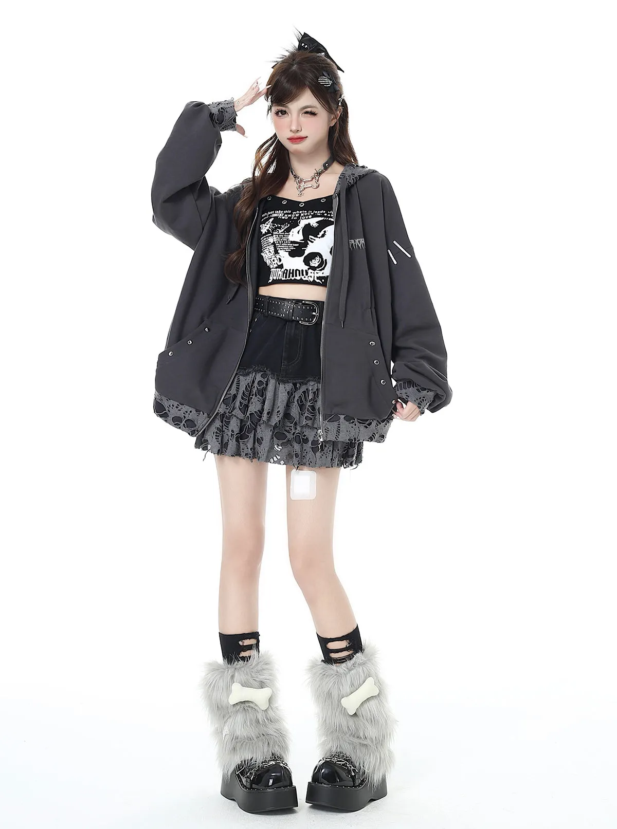 Cat ears sweet cool niche hole sweater   yc28108