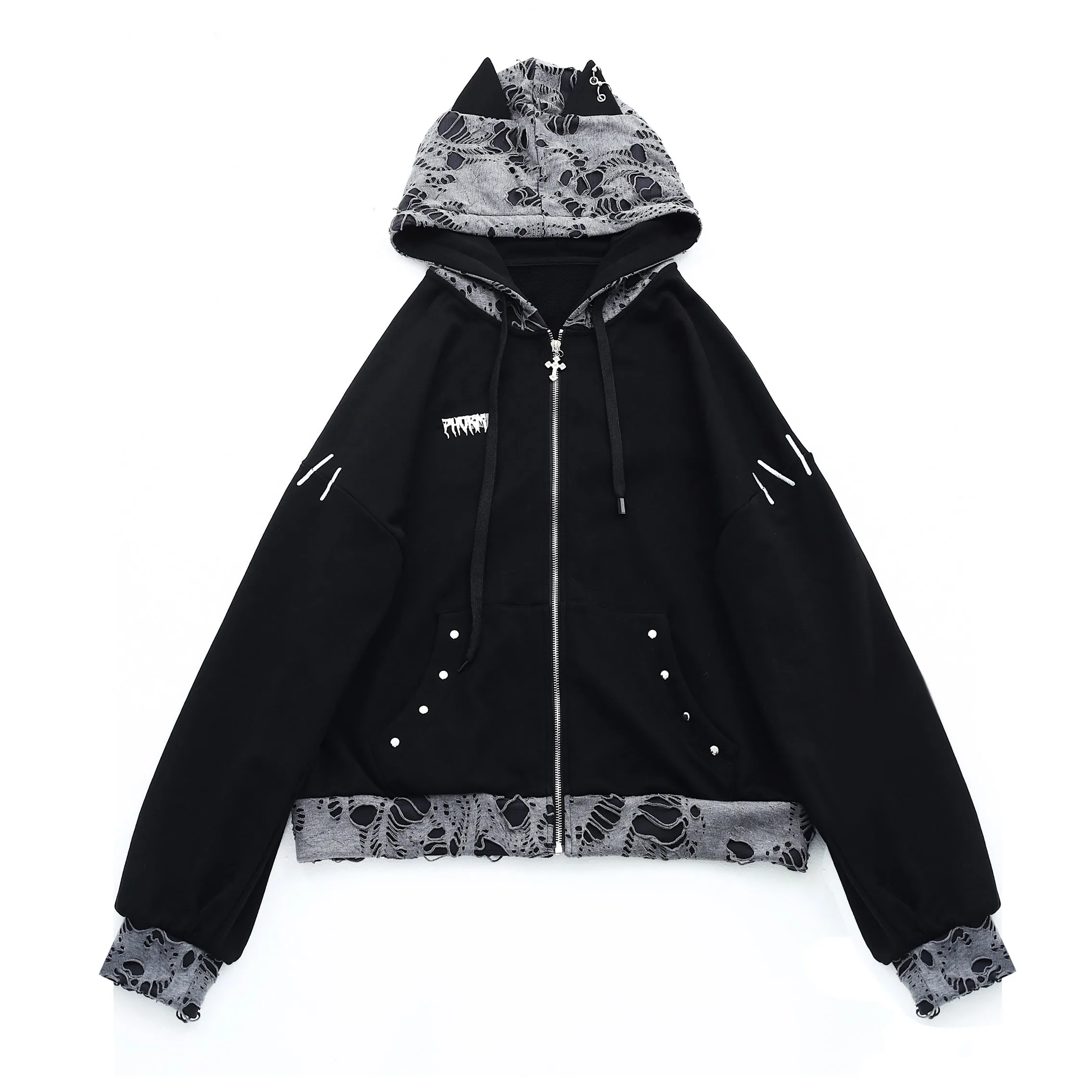 Cat ears sweet cool niche hole sweater   yc28108