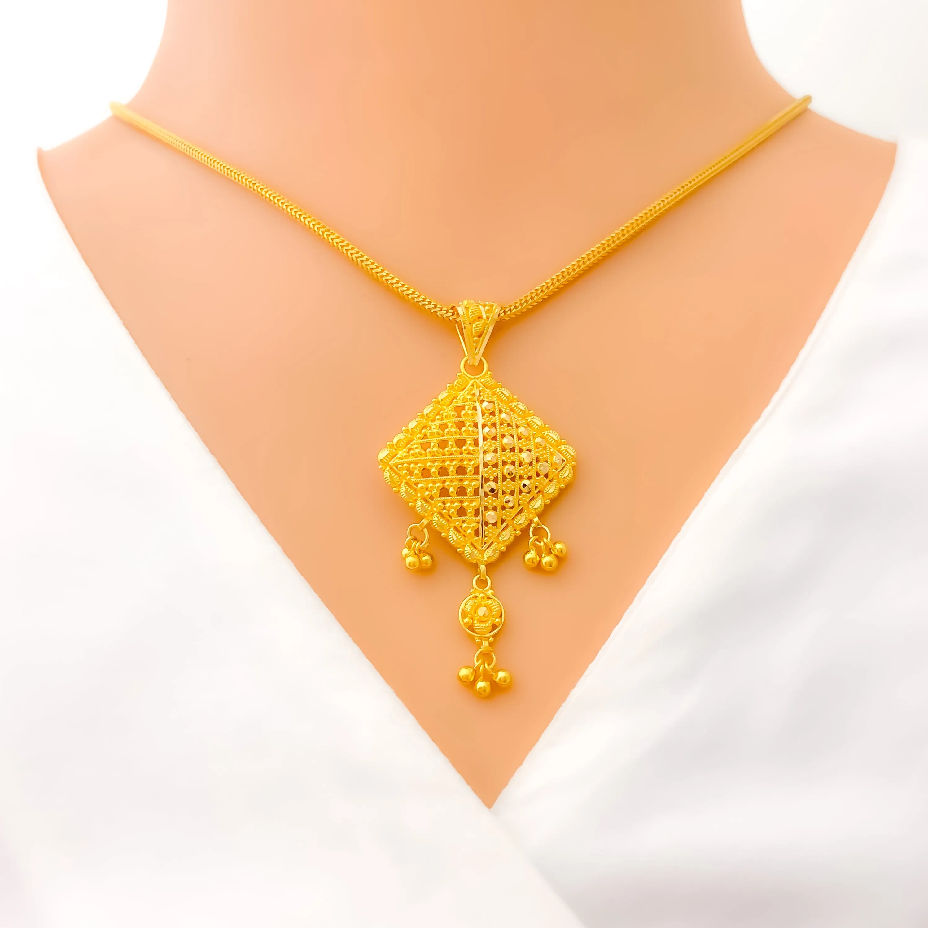 Charming Dangling 22k Gold Pendant