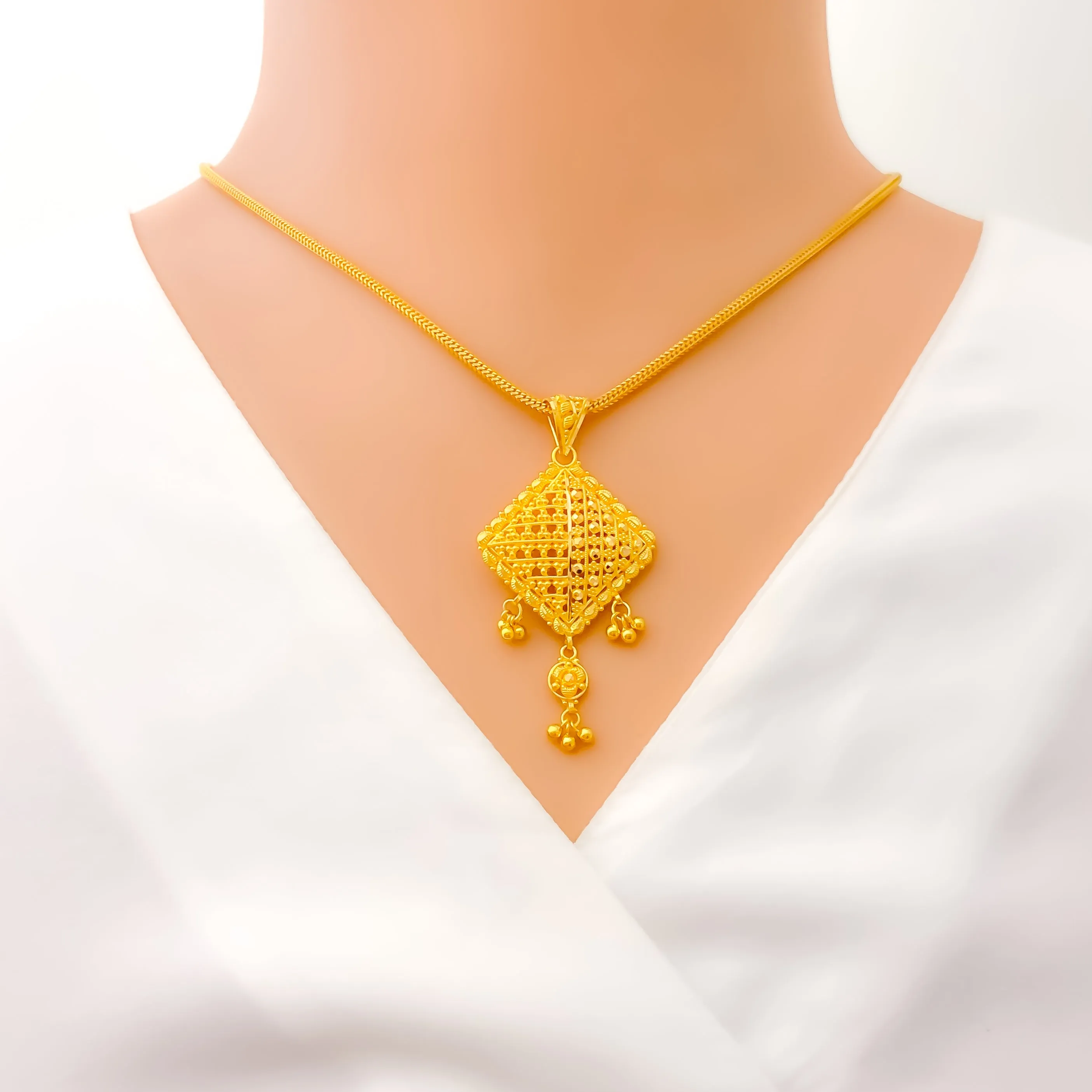 Charming Dangling 22k Gold Pendant