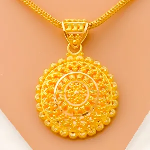 Charming Polished 22k Gold Pendant Set