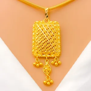 Charming Rectangular 22k Gold Pendant