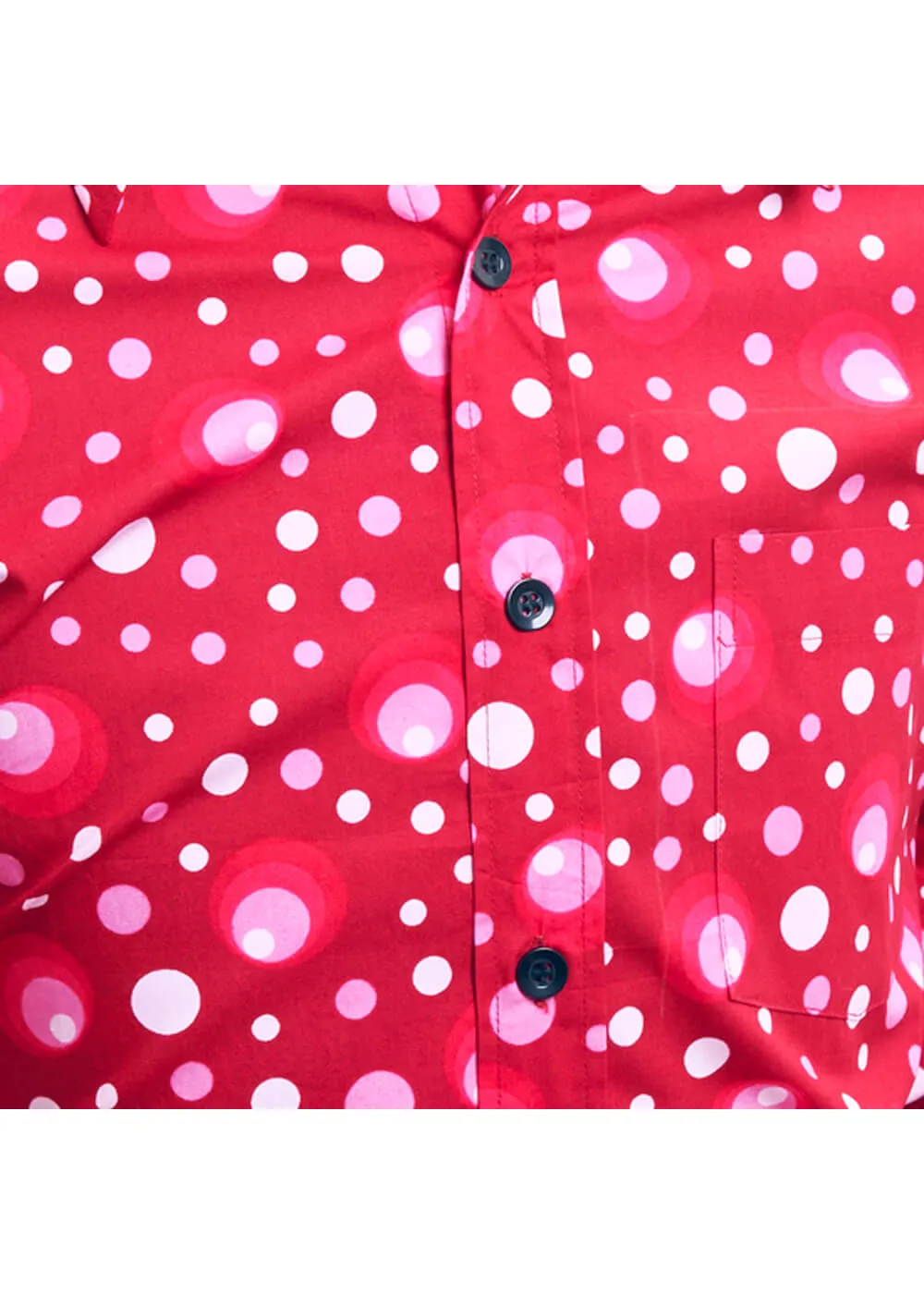 Chenaski Mens Dots & Spots 70's Shirt Bordeaux