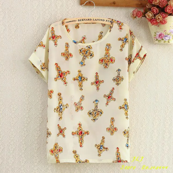 chiffion Batwing Short Sleeve T-Shirts women Loose Shirt Tees tops casual Tees clothes