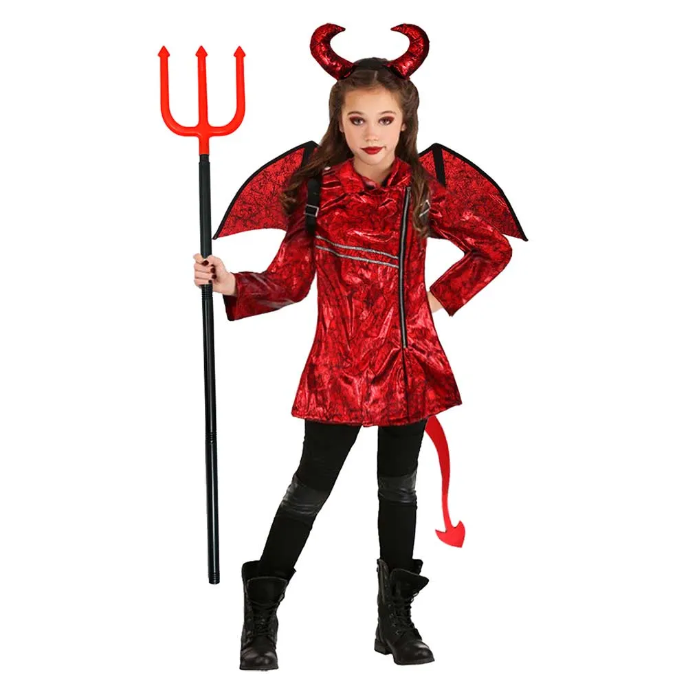 Childrenswear Halloween Punk Style Red Imp Cosplay Girls Performance Costumes School Stage Costumes