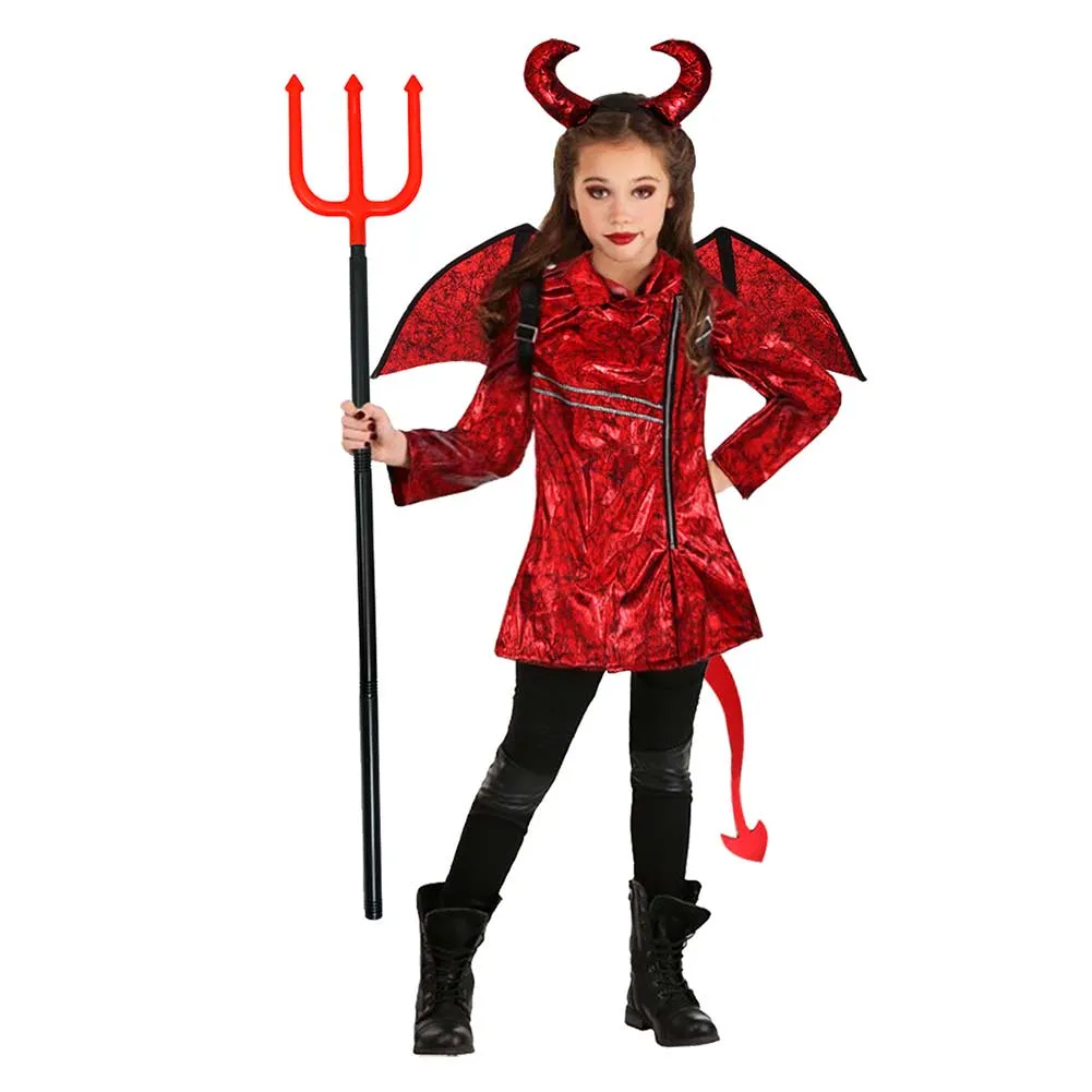 Childrenswear Halloween Punk Style Red Imp Cosplay Girls Performance Costumes School Stage Costumes