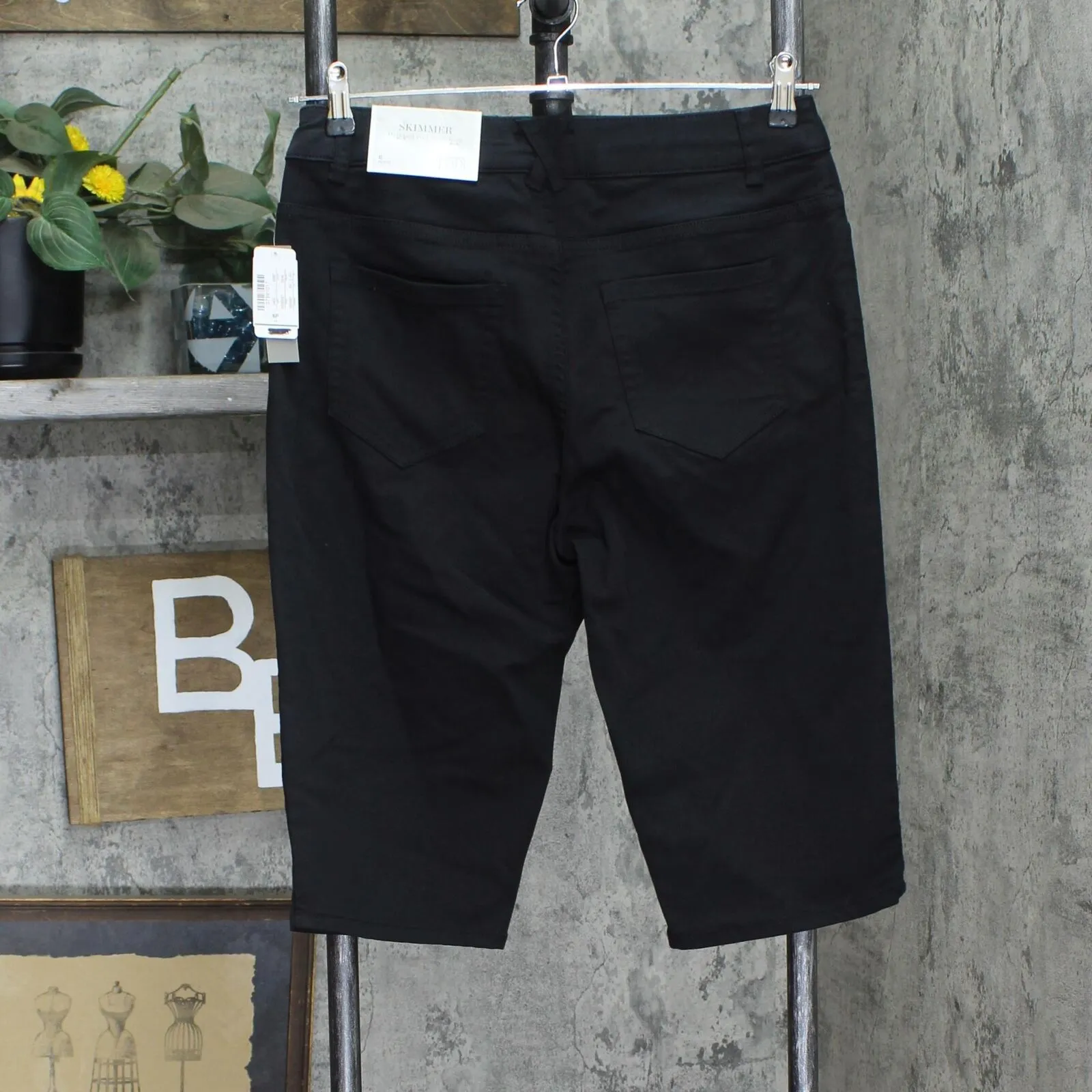 Christopher & Banks Womens Petite Relaxed Fit High Rise Skimmer Pants 5297