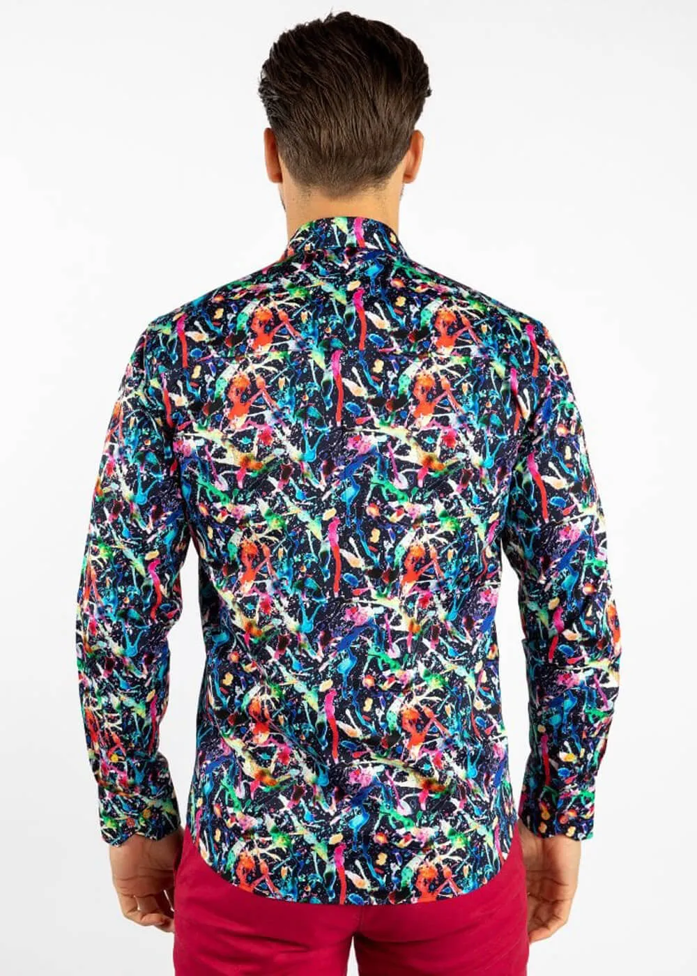 Claudio Lugli Heren Splash Shirt Navy