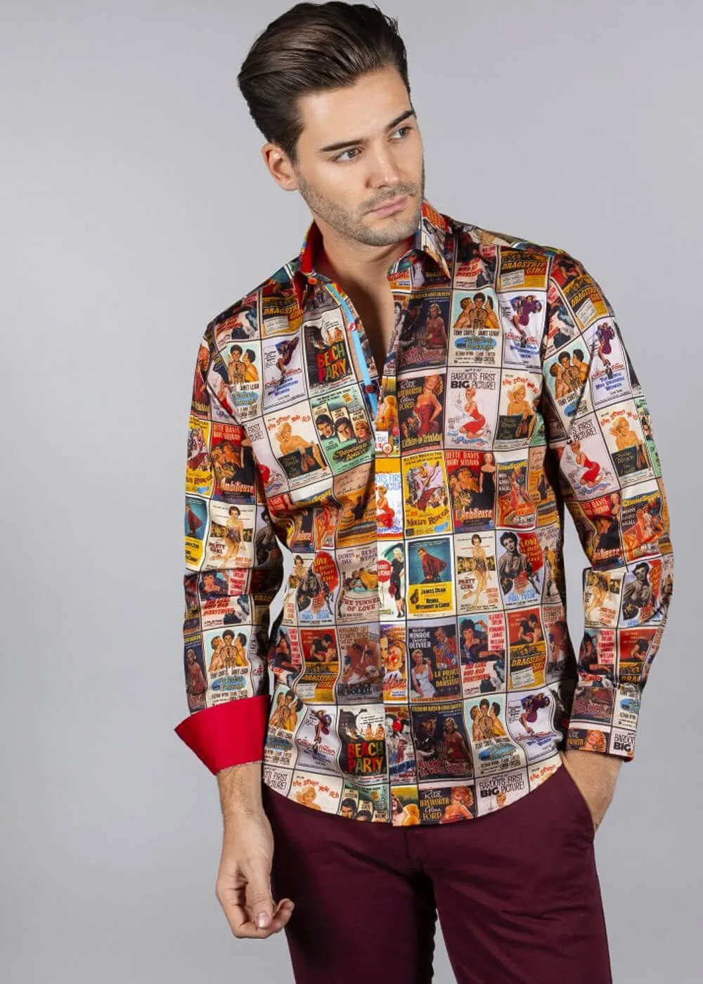 Claudio Lugli Mens Movie Posters Shirt Multi