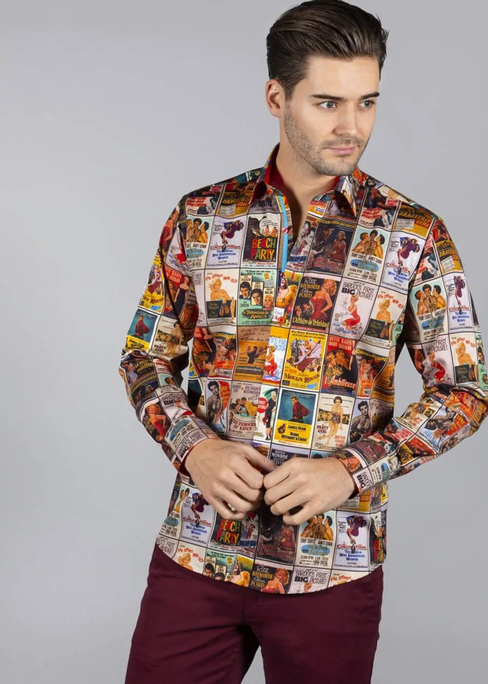 Claudio Lugli Mens Movie Posters Shirt Multi