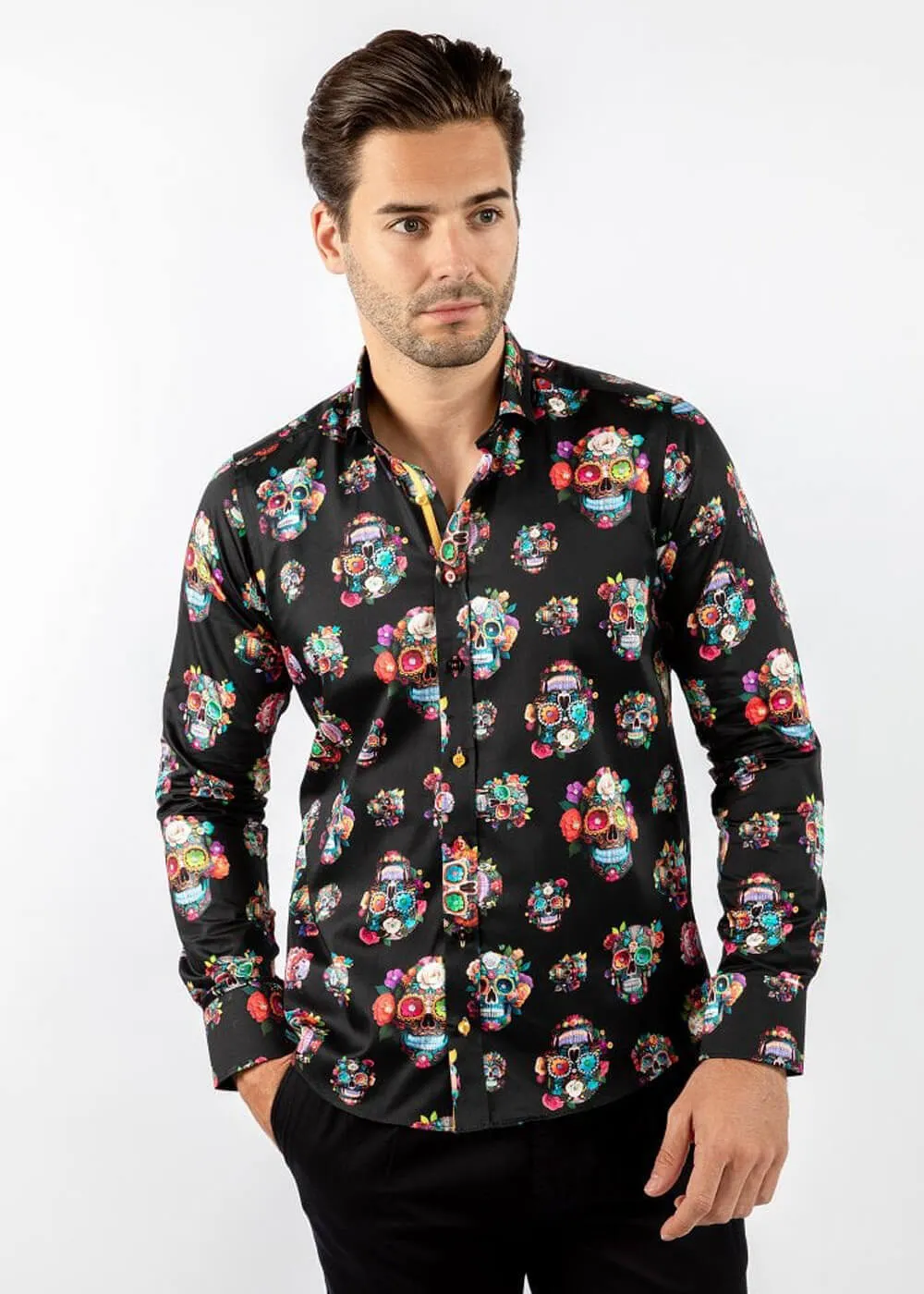 Claudio Lugli Mens Sugarskulls Shirt Black