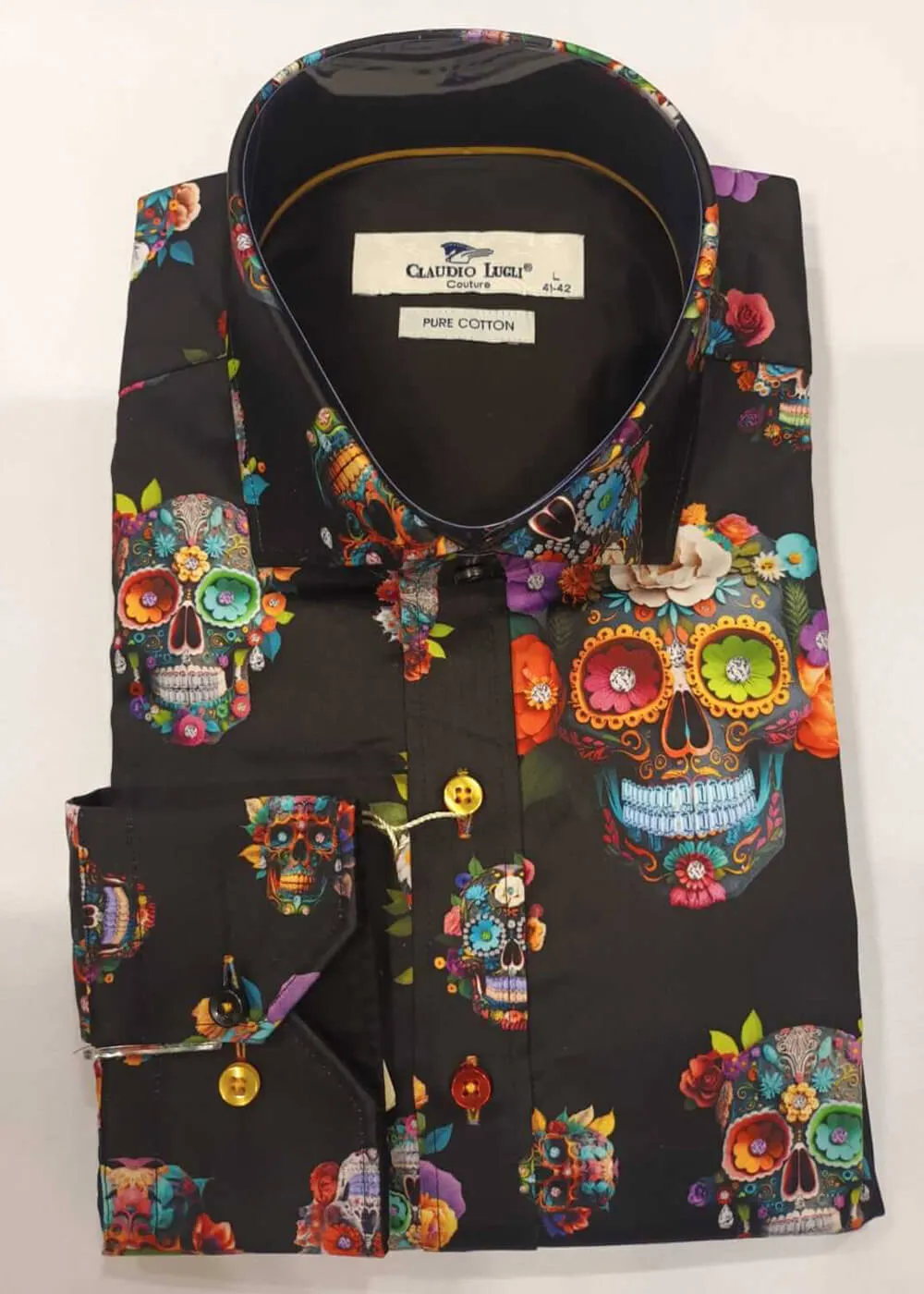 Claudio Lugli Mens Sugarskulls Shirt Black