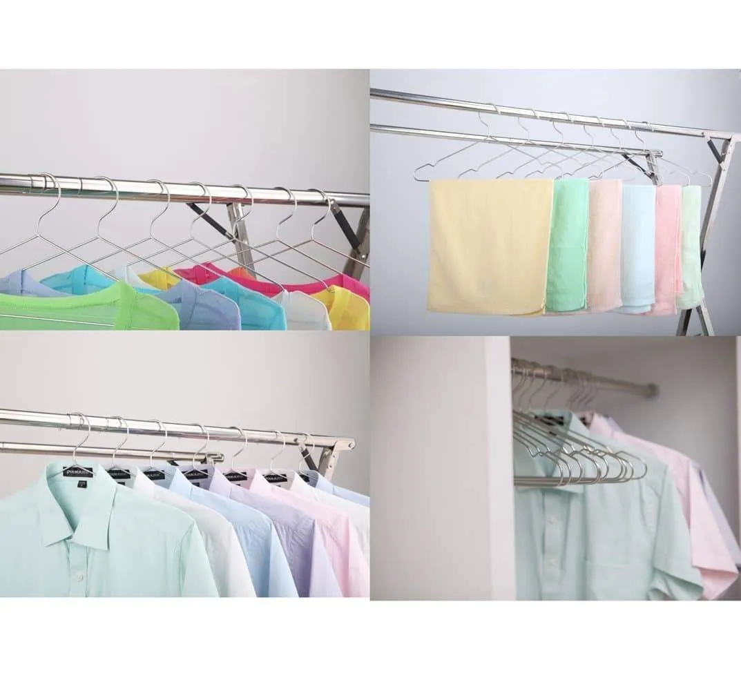 Clothes Hangers, Sauran 20 Pack Stainless Steel Strong Metal Wire Hangers For Clothes 16 Inch (Pack of 20 pcs)