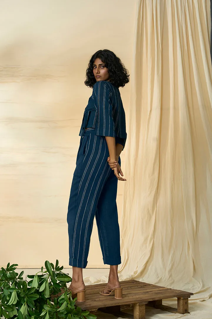 Cobalt Kala Cotton Angarakha Top & Trousers Set