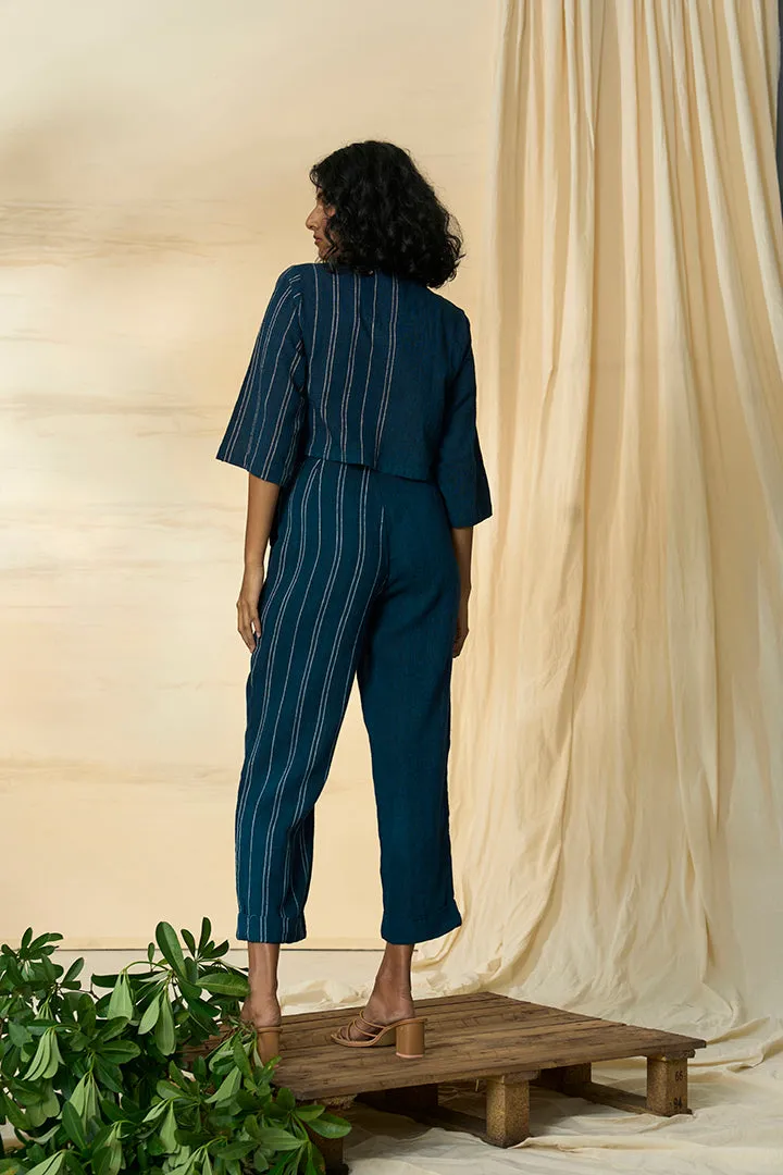 Cobalt Kala Cotton Angarakha Top & Trousers Set
