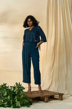Cobalt Kala Cotton Angarakha Top & Trousers Set