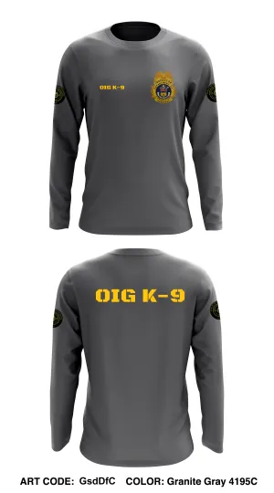 Colorado Department of Corrections Office of the Inspector General K-9 Unit Core Men's LS Performance Tee - GsdDfC