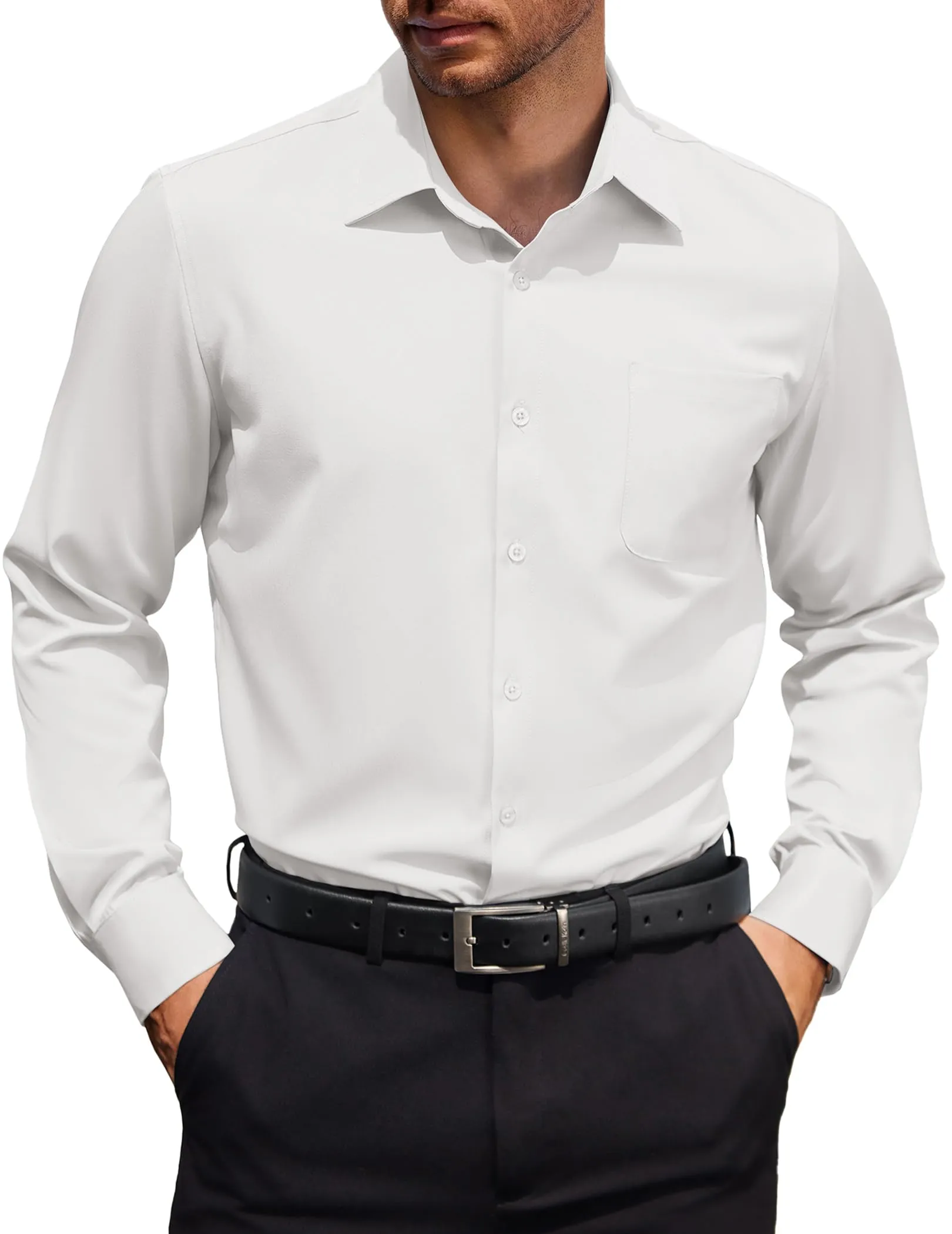 COOFANDY Mens Dress Shirt Long Sleeve Button Down Shirts Business Casual Wrinkle Free Shirts with Pocket