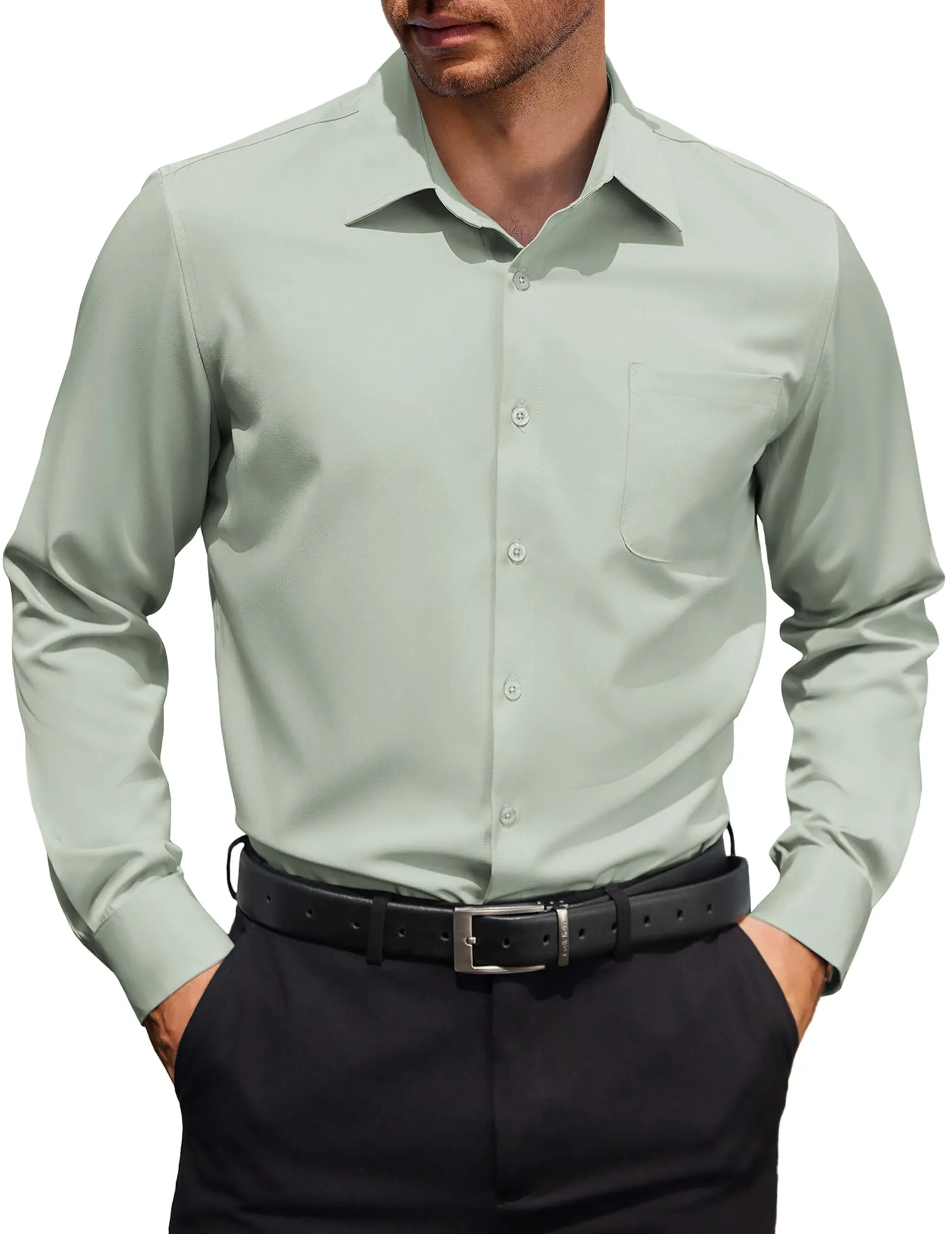COOFANDY Mens Dress Shirt Long Sleeve Button Down Shirts Business Casual Wrinkle Free Shirts with Pocket