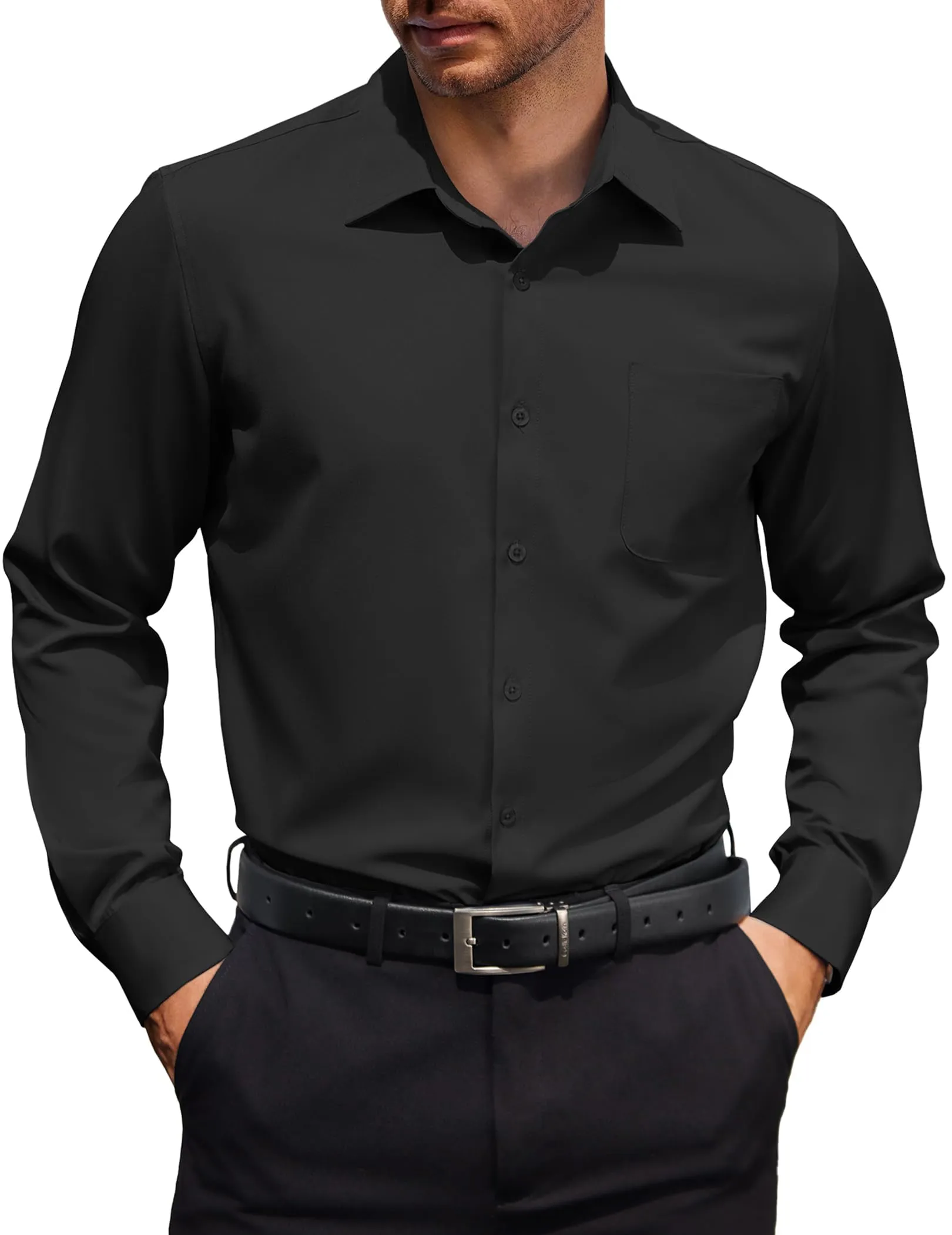 COOFANDY Mens Dress Shirt Long Sleeve Button Down Shirts Business Casual Wrinkle Free Shirts with Pocket