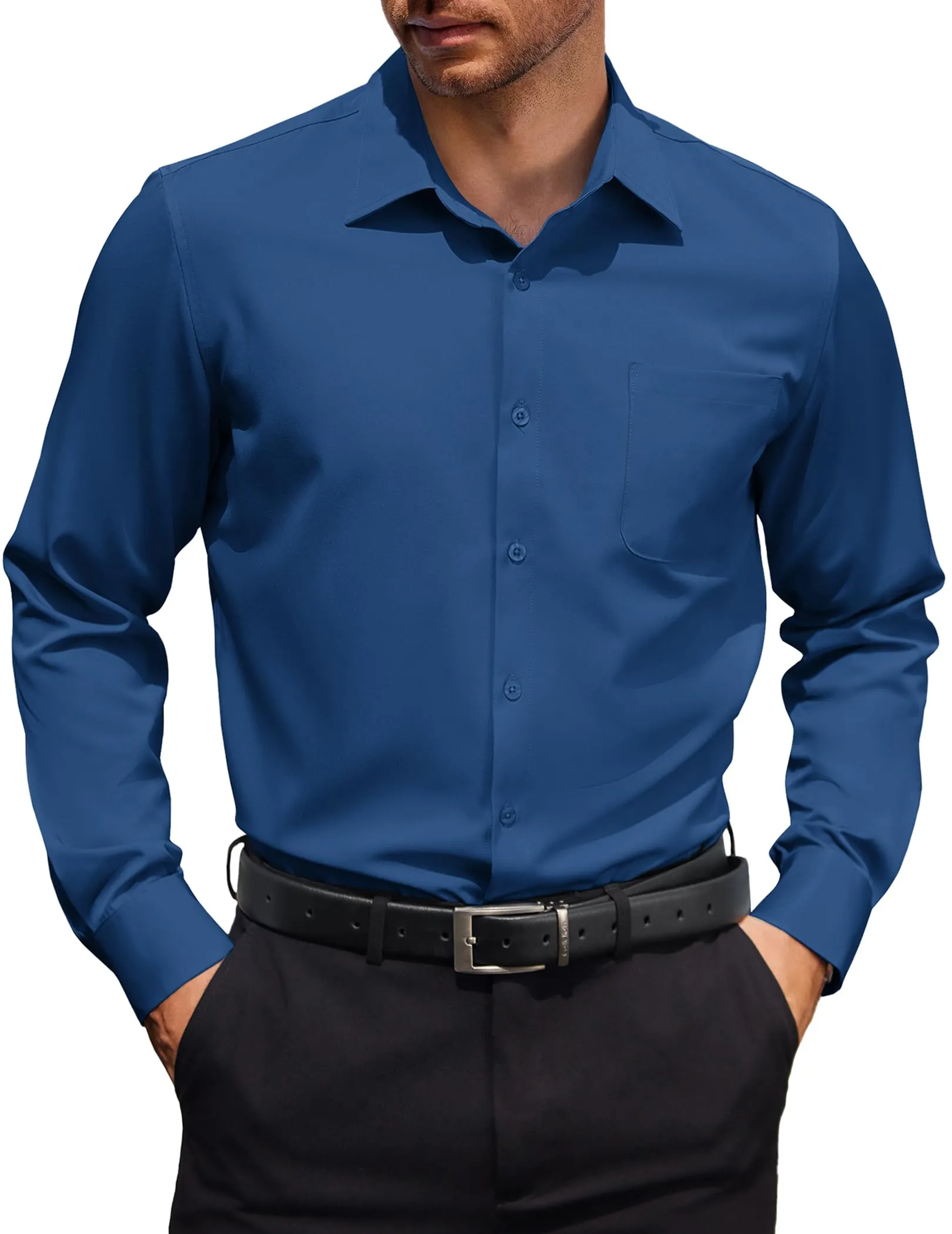 COOFANDY Mens Dress Shirt Long Sleeve Button Down Shirts Business Casual Wrinkle Free Shirts with Pocket