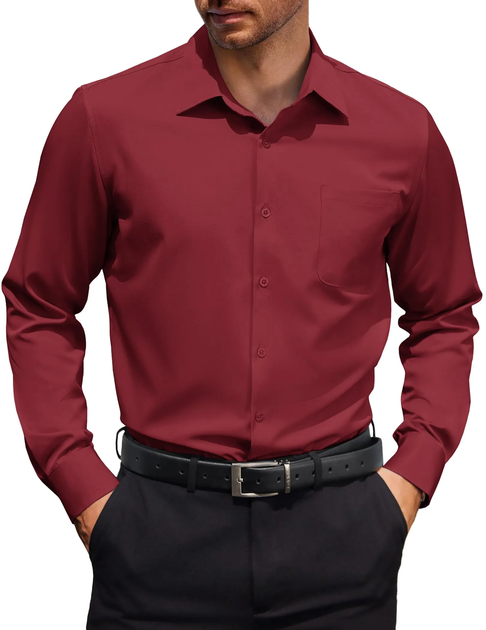COOFANDY Mens Dress Shirt Long Sleeve Button Down Shirts Business Casual Wrinkle Free Shirts with Pocket