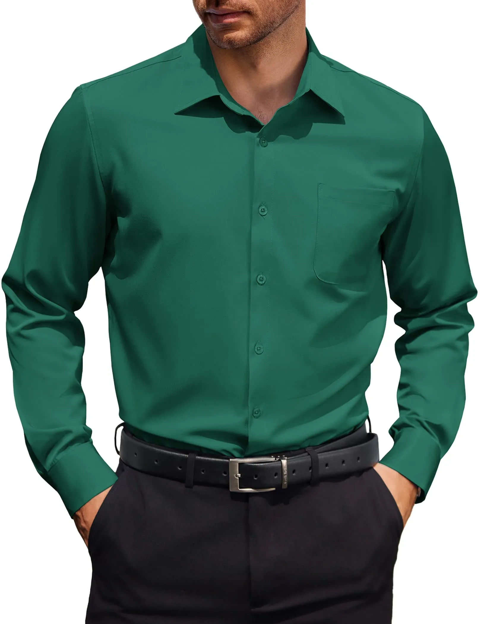 COOFANDY Mens Dress Shirt Long Sleeve Button Down Shirts Business Casual Wrinkle Free Shirts with Pocket