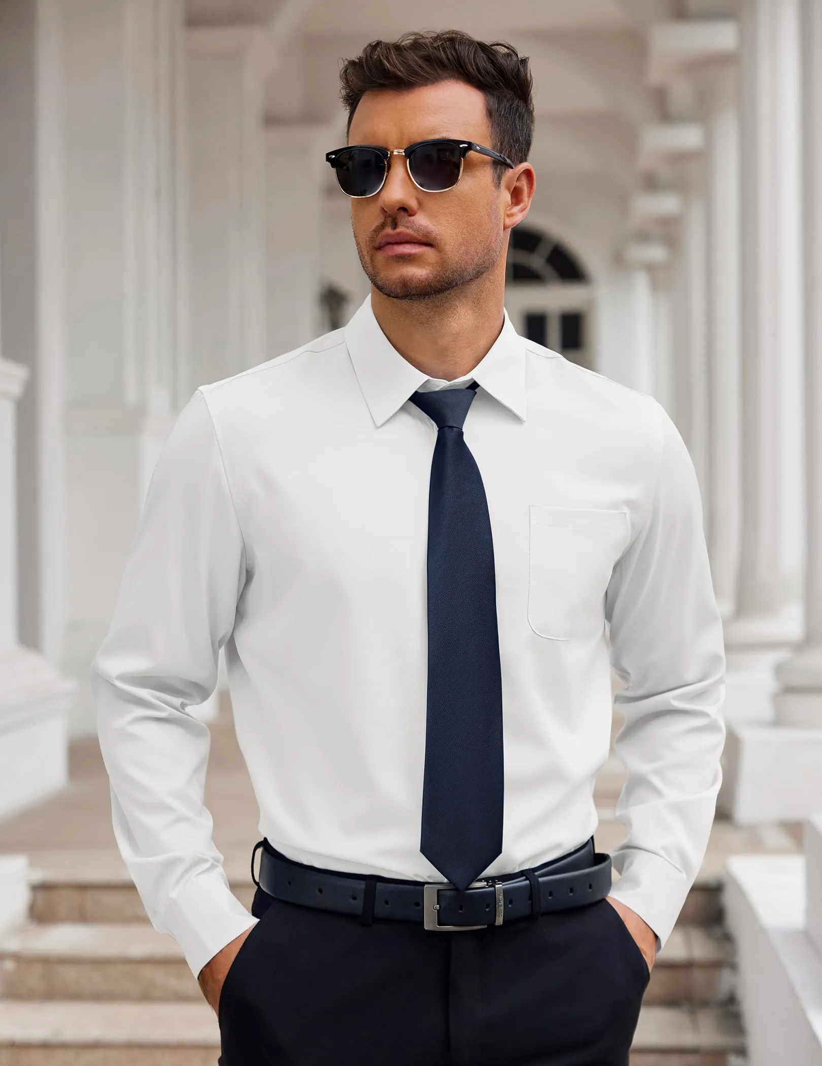COOFANDY Mens Dress Shirt Long Sleeve Button Down Shirts Business Casual Wrinkle Free Shirts with Pocket
