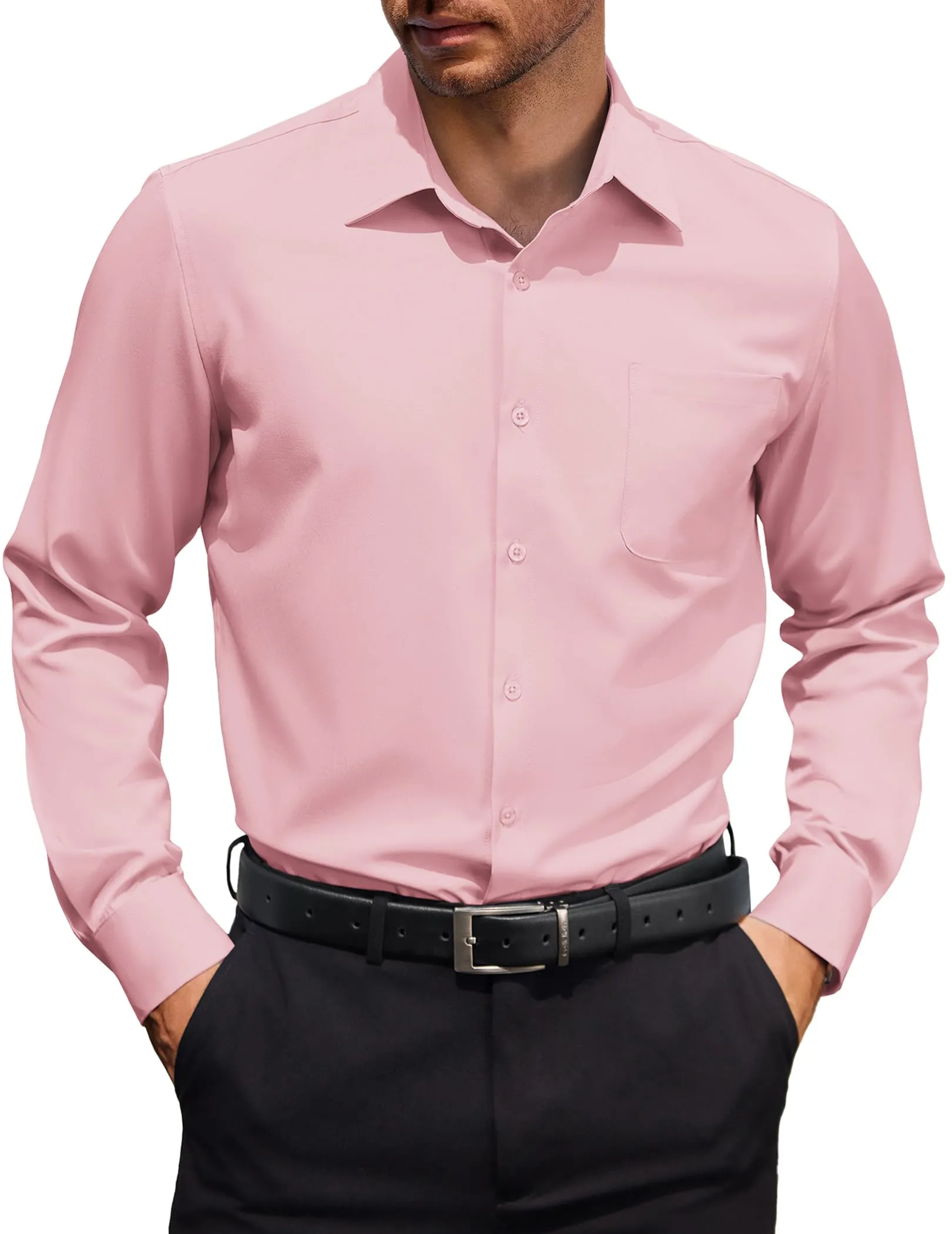 COOFANDY Mens Dress Shirt Long Sleeve Button Down Shirts Business Casual Wrinkle Free Shirts with Pocket