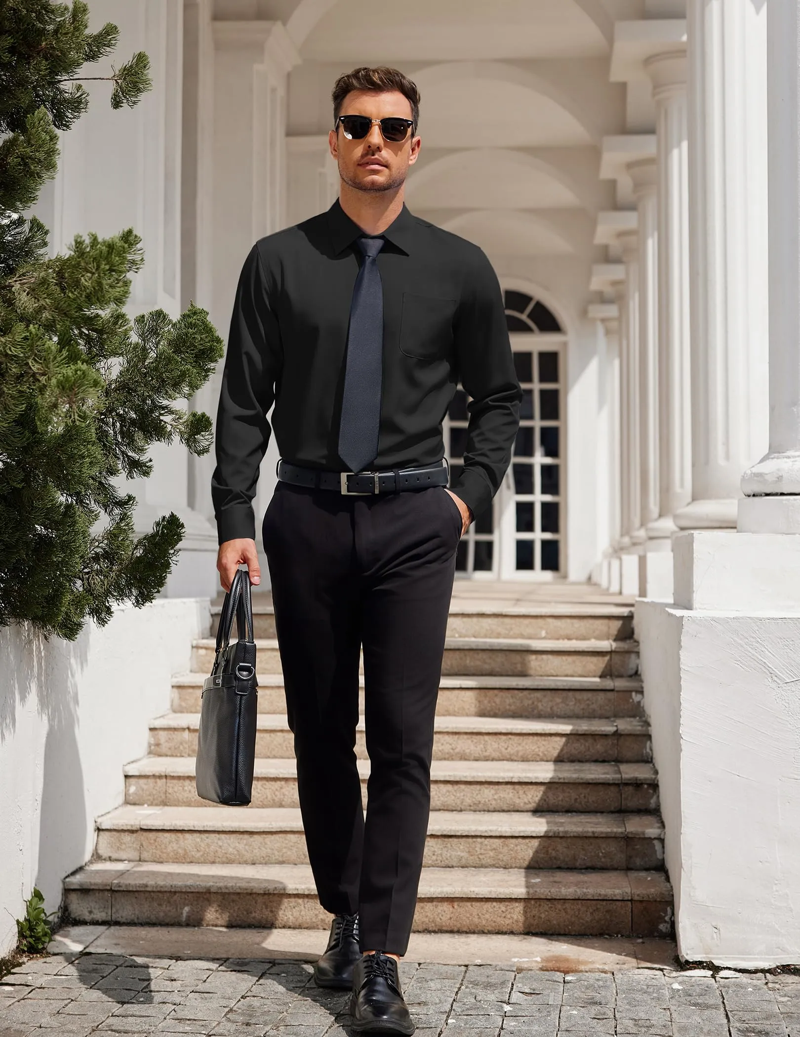 COOFANDY Mens Dress Shirt Long Sleeve Button Down Shirts Business Casual Wrinkle Free Shirts with Pocket