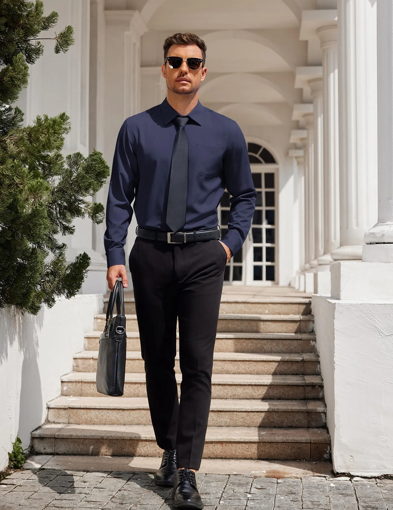 COOFANDY Mens Dress Shirt Long Sleeve Button Down Shirts Business Casual Wrinkle Free Shirts with Pocket