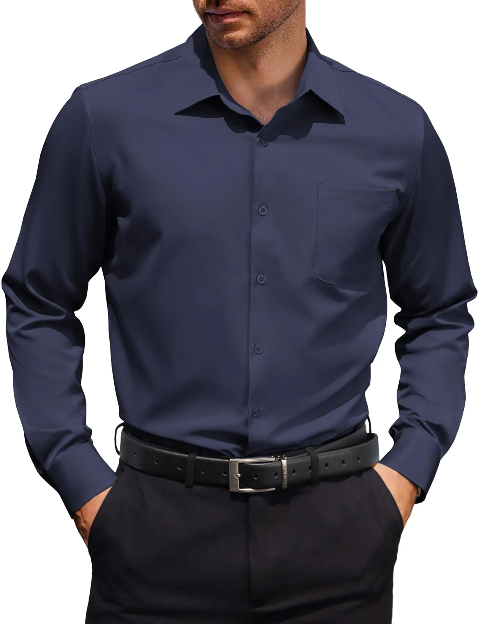 COOFANDY Mens Dress Shirt Long Sleeve Button Down Shirts Business Casual Wrinkle Free Shirts with Pocket