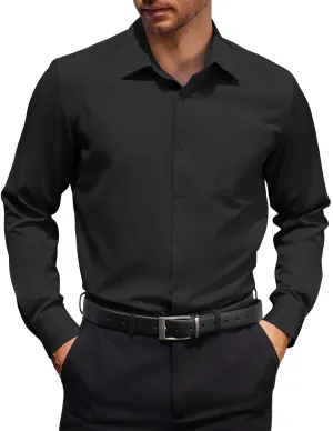 COOFANDY Mens Dress Shirt Long Sleeve Button Down Shirts Business Casual Wrinkle Free Shirts with Pocket