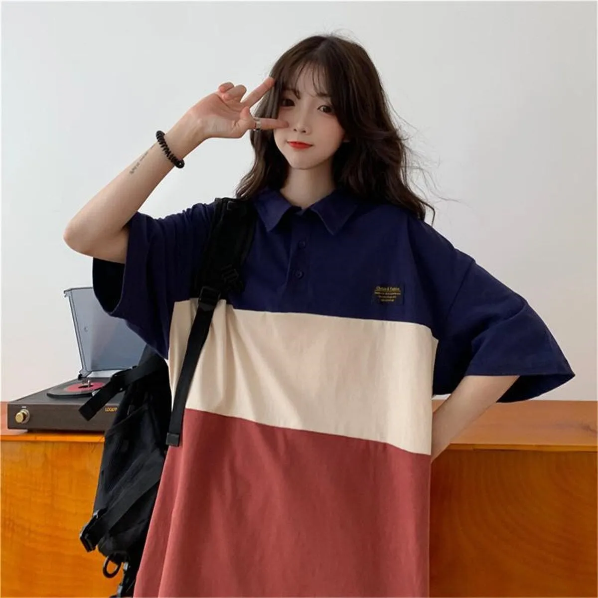 Cool Colors Loose Oversize Polo Shirt