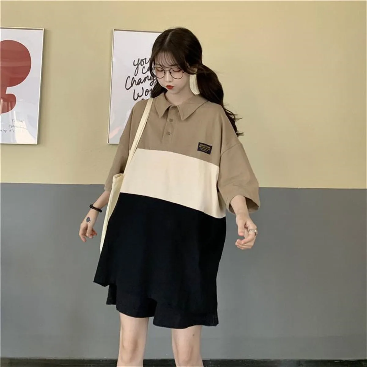 Cool Colors Loose Oversize Polo Shirt