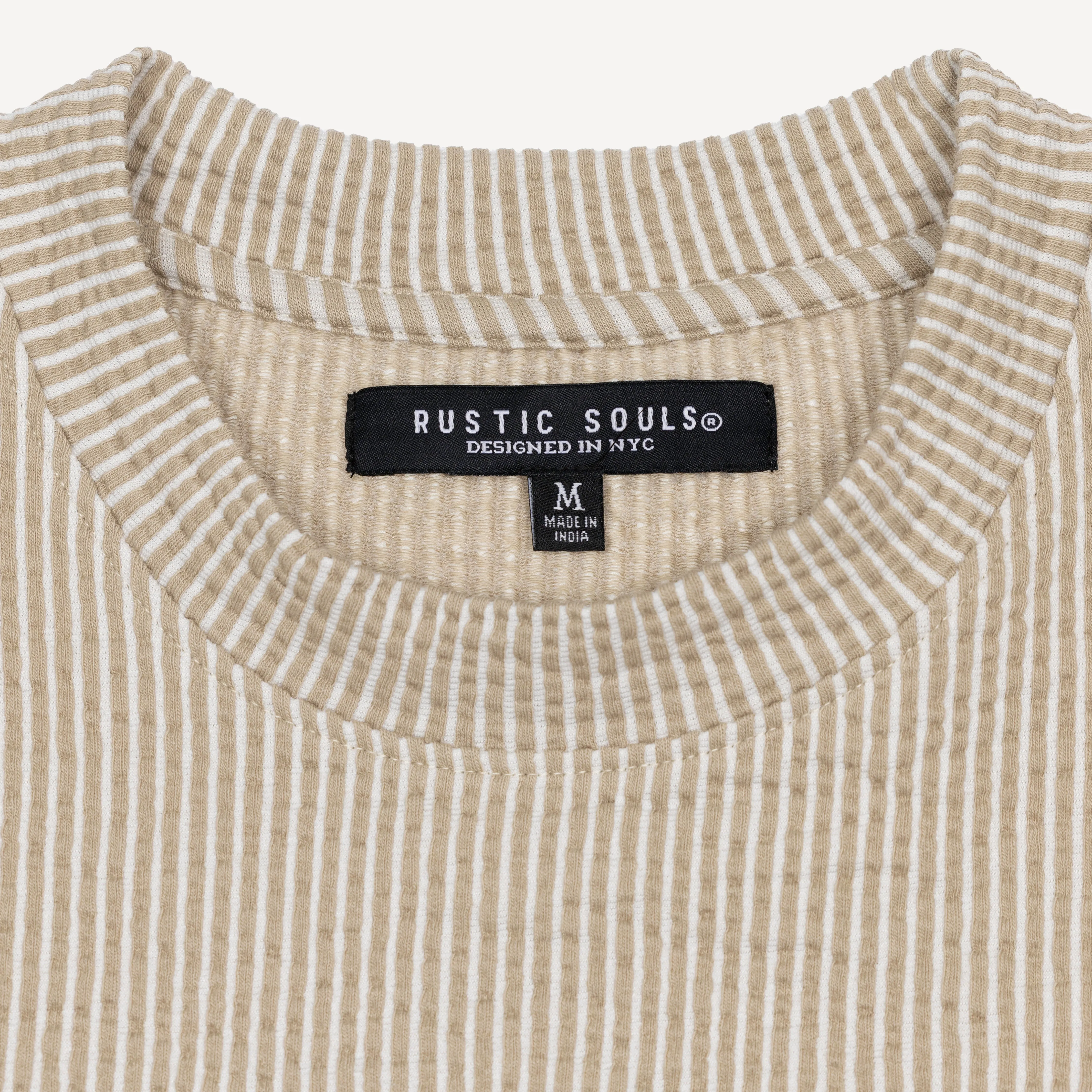 Cool Knit Seersucker Relaxed Tee - Plaza Taupe / White Stripe