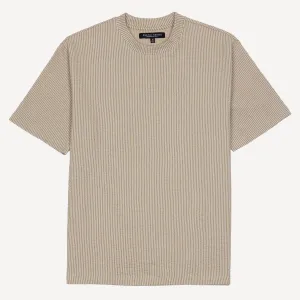 Cool Knit Seersucker Relaxed Tee - Plaza Taupe / White Stripe