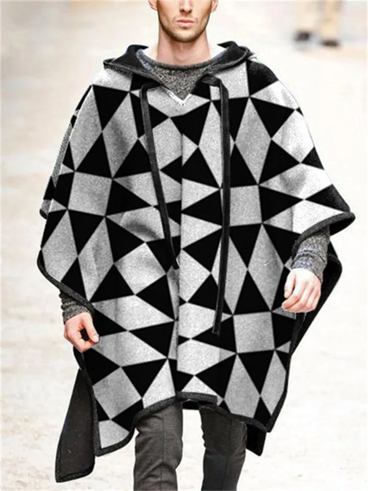 Cool Personality Pullover Wollen Cape for Men
