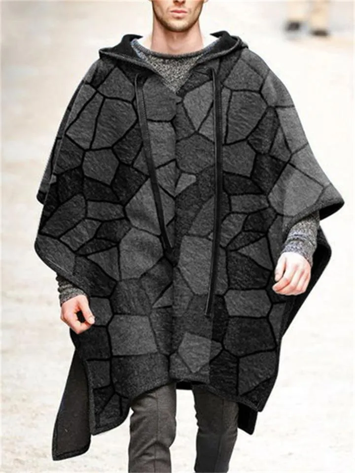 Cool Personality Pullover Wollen Cape for Men
