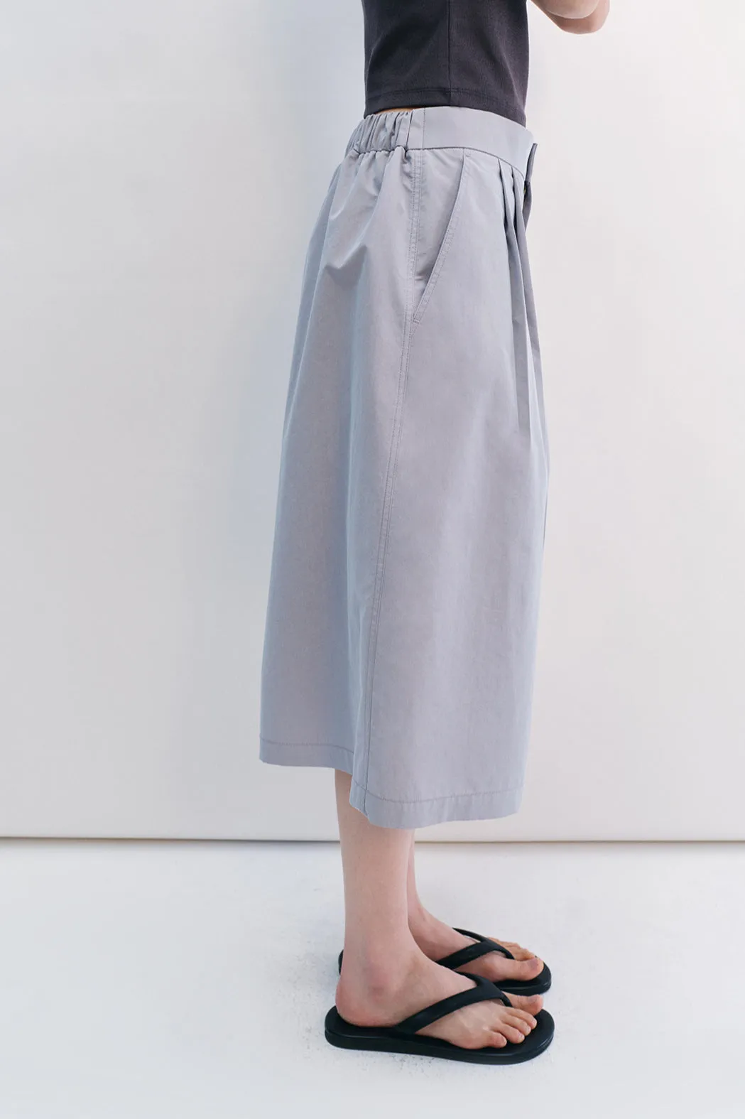 Cotton blend relaxed fit 7/8 pants | 4 color