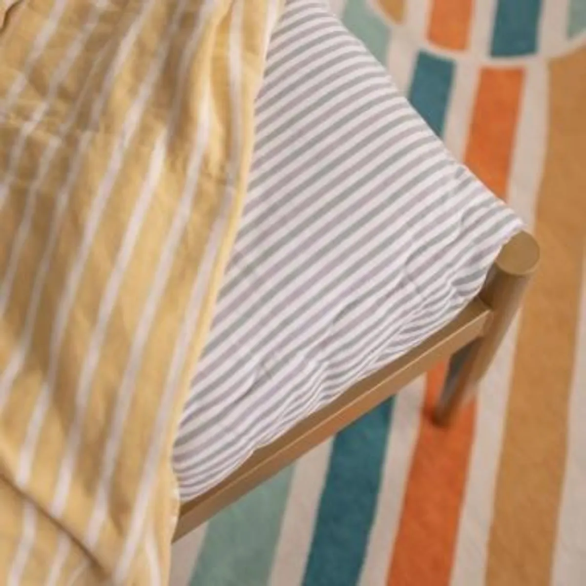 Cotton Comforter Comforter Quilt and Shams - Sage and Grey Stripe