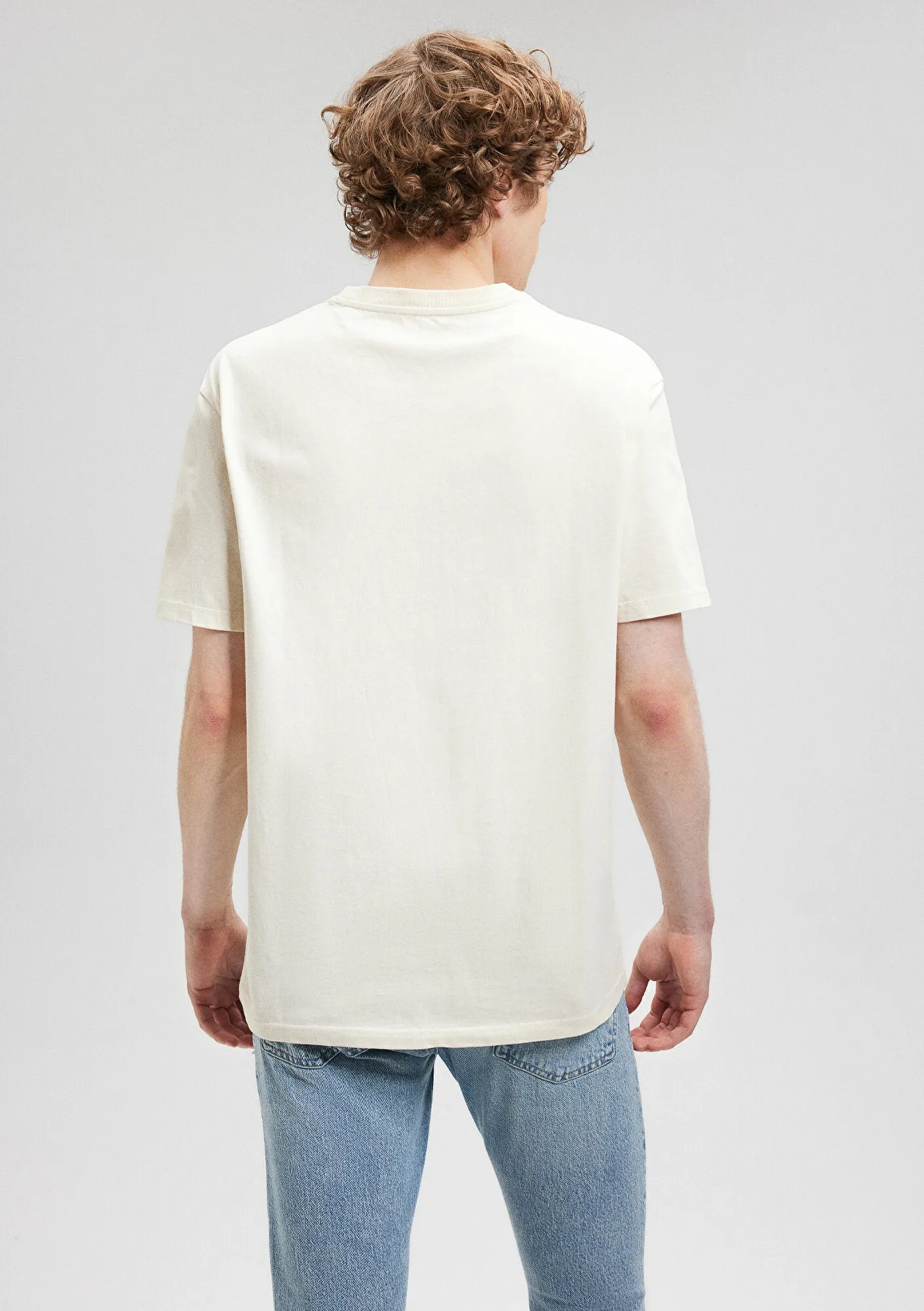 Crew Neck Beige Basic T-Shirt